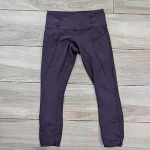 Lululemon Women's Practice Daily Crop Ruched Stretch Leggings